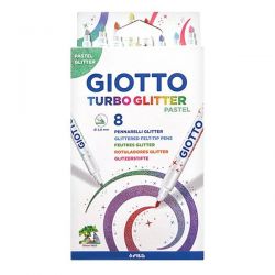 GIOTTO Filctoll GIOTTO Turbo Glitter csillmos pasztell 8db-os kszlet