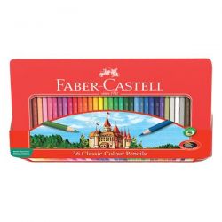 FABER-CASTELL Sznes ceruza FABER-CASTELL hatszglet fmdobozos 36 darabos