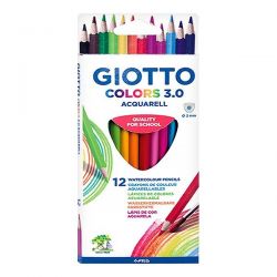 GIOTTO Sznes ceruza GIOTTO Colors 3.0 aquarell  hromszglet 12 db/kszlet