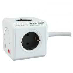 Allocacoc PowerCube Extended Wifi Hlzati Eloszt 4DIN 1, 5m Trolley Grey (9710/DEEXWF)