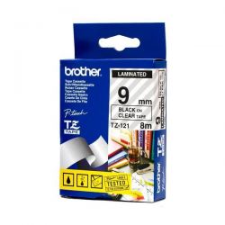 Brother TZE-121 laminlt P-touch szalag (9mm) Black on Clear - 8m (TZE121)