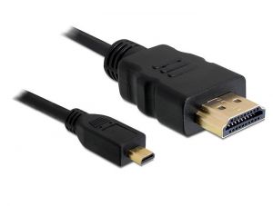 DeLock Cable High Speed HDMI with Ethernet A/D male/male 1m Black (82661)