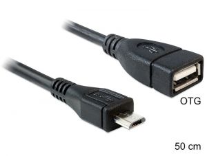 DeLock Cable USB micro-B male > USB 2.0-A female OTG 50cm (83183)