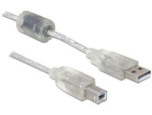 DeLock USB 2.0 A-B upstream male/male 0, 5m Transparent (82057)