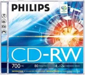 Philips CD-RW 80 12x vastag tok 1db/cs (1-es cmke) (PH710242)