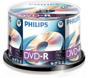 Philips DVD-R 4, 7Gb 16x Hengeres 50db/csomag (50-es cmke) (PH922579)