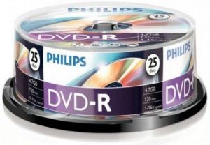 Philips DVD-R 4, 7Gb 16x Hengeres nyomtathat 25db/csomag (PH924306)