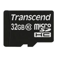 Transcend 32GB microSDHC Class 10 W/O + adapterrel (TS32GUSDC10)