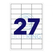 Bluering Etikett cmke, 70x32mm, 100 lap, 27 cmke/lap Bluering