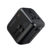  Choetech USB-C+A*3 (4port,30W, fekete, travel, US,UK,EU,AU), tlt